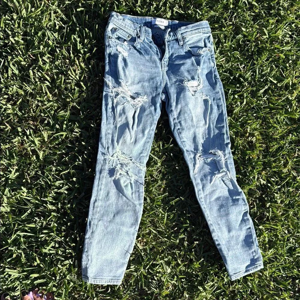 Distressed Blue Jeans PISTOLA - Size 26 - Worn Once Womens Blue Jeans